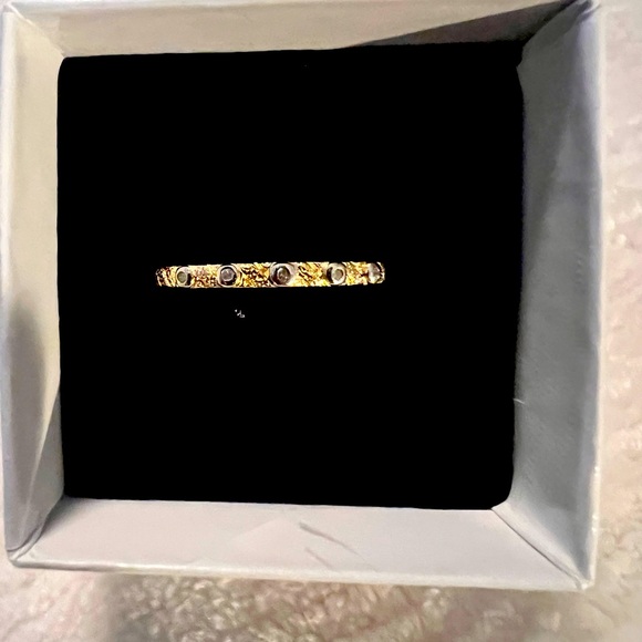 Genuine Diamond 14K Gold Filled HN Stacker Ring - Picture 5 of 10